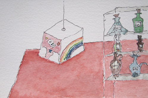 Dreaming and the Dreamt, watercolour on Langton paper, 148 x 105 mm by Juliet Scott.